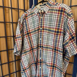 Vintage Tommy Hilfiger Madras Plaid Button Down Shirt Men’s XL